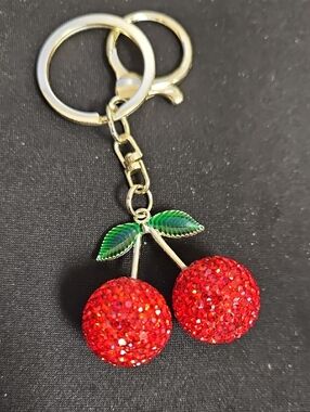 Red Cherry Crystal Keychain - Women Accessories
